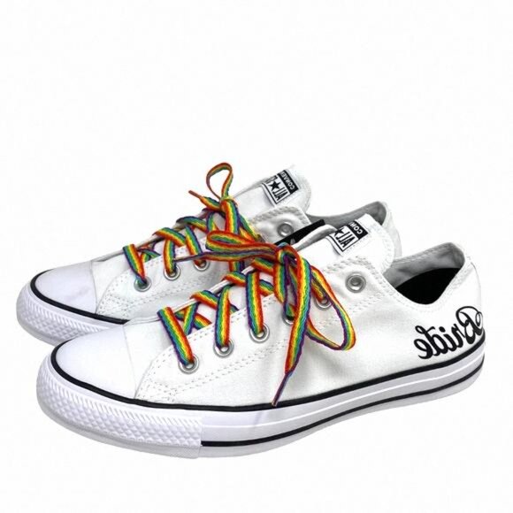 Converse Ctas OX Low Wedding White Canvas Women's Multi 171213C- Custom Sneakers - Picture 2 of 11